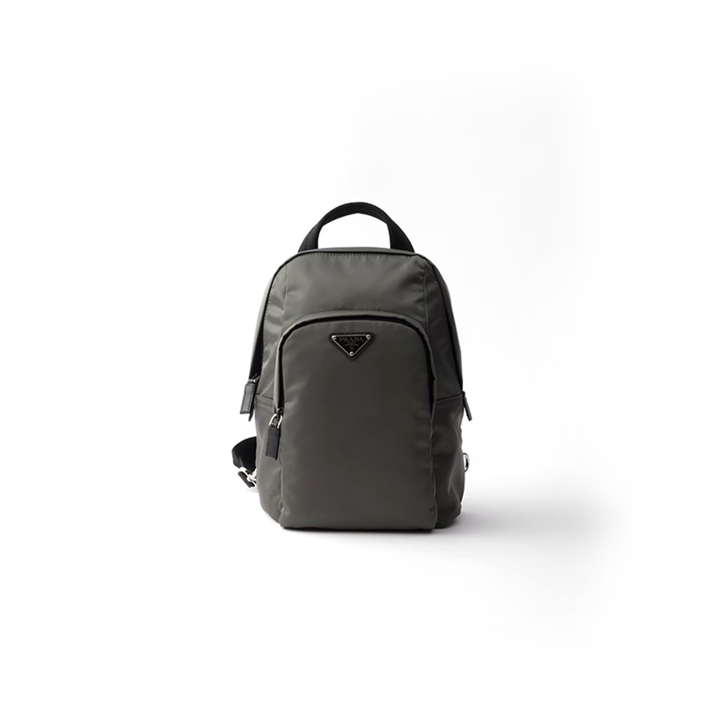 Pra*a re-nylon and saffiano leather backpack 2vz116 (27*20*8cm)